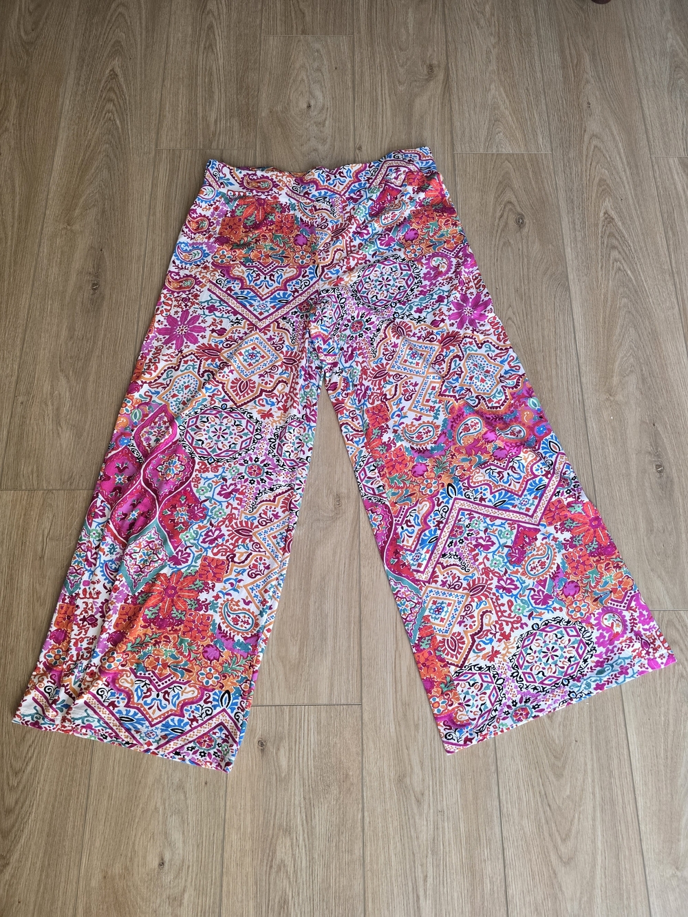 Lauren Ralph Lauren Pink Multi Paisley Floral Wide-Leg Pants
